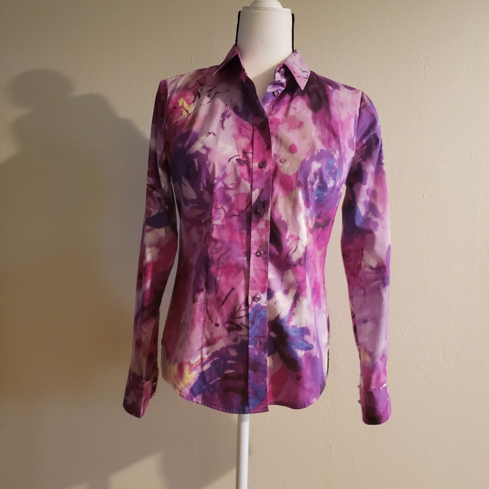 New York & Co Stretch Multi-Colored Button…